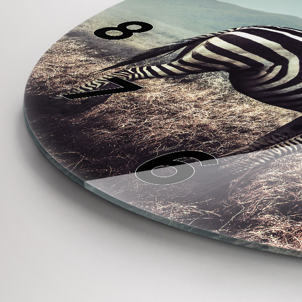 Kerek fali üvegóra Zebra – Absztrakció