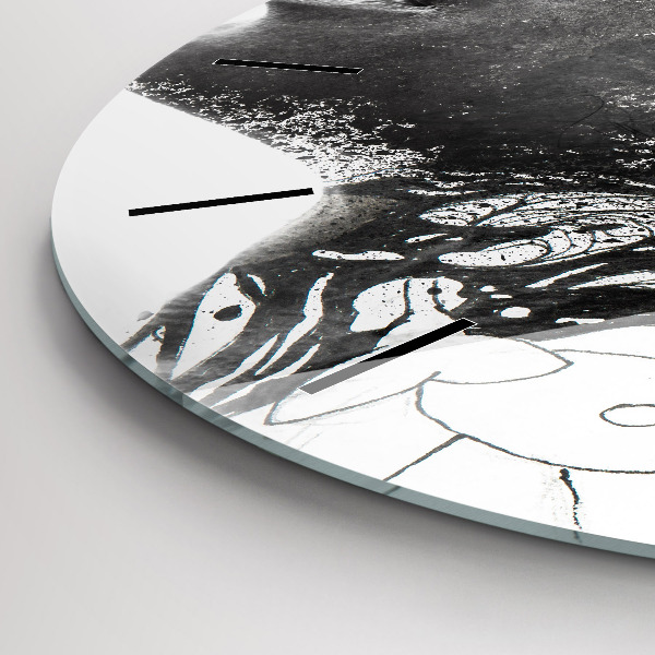 Kerek fali üvegóra Absztrakt női arc