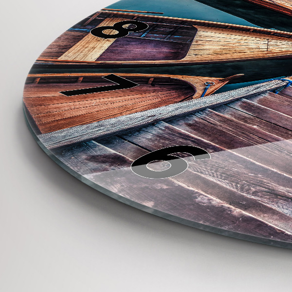 Kerek fali üvegóra Móló és tó