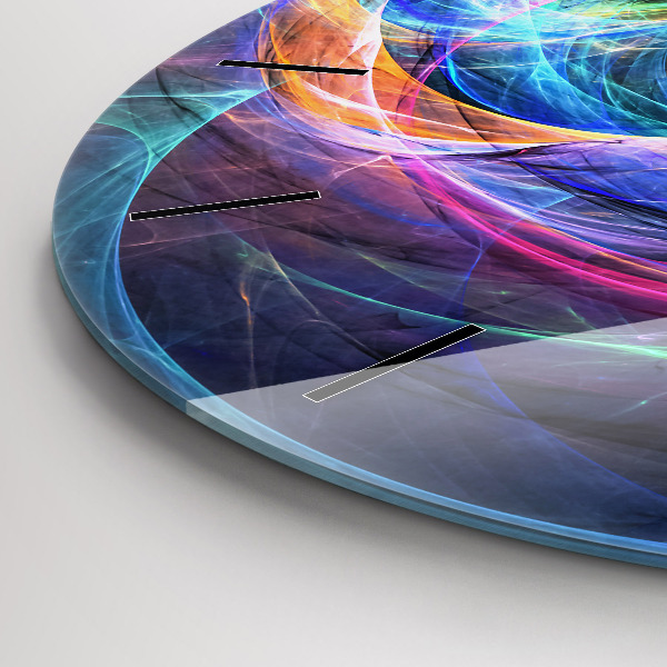 Kerek fali üvegóra Színes fraktál