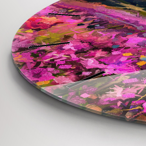 Kerek fali üvegóra Rét a naplementében