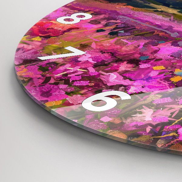 Kerek fali üvegóra Rét a naplementében