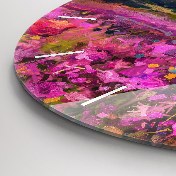 Kerek fali üvegóra Rét a naplementében