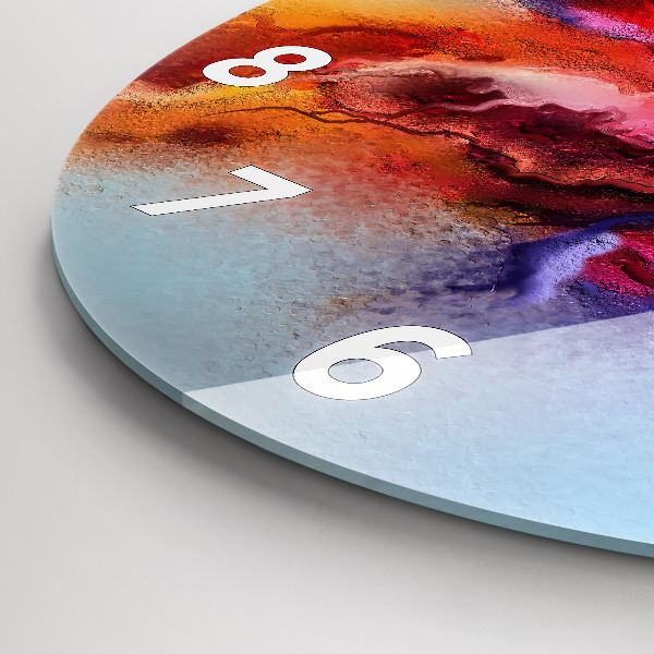 Kerek fali üvegóra Kiömlött festék