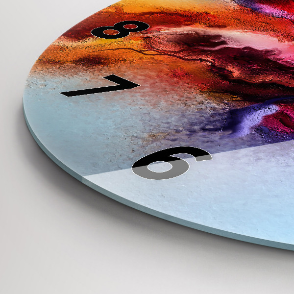 Kerek fali üvegóra Kiömlött festék