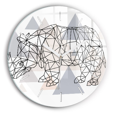 Kerek fali üvegóra Geometrikus minta