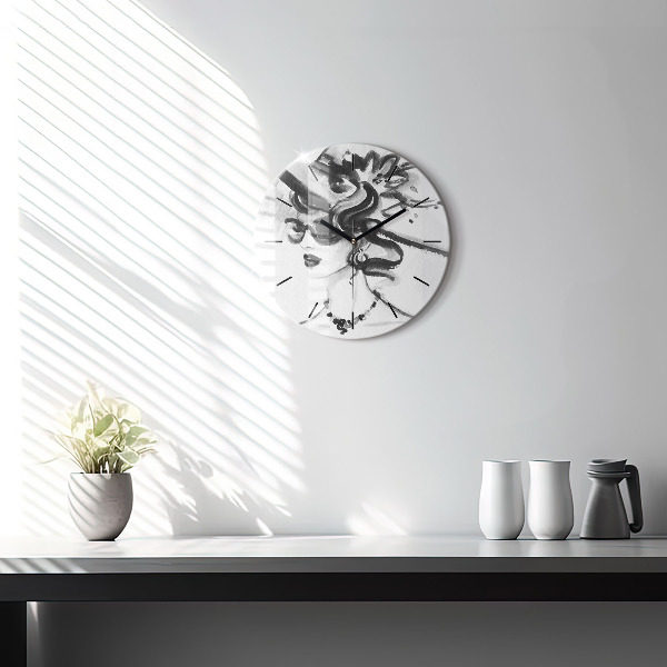 Kerek fali üvegóra Divatos nő