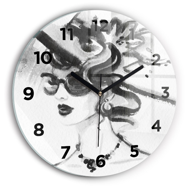 Kerek fali üvegóra Divatos nő