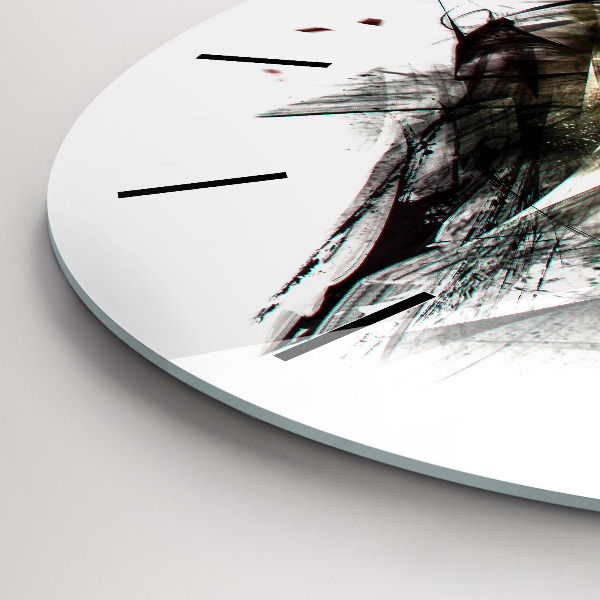 Kerek fali üvegóra Rajzolt portré egy farkasról