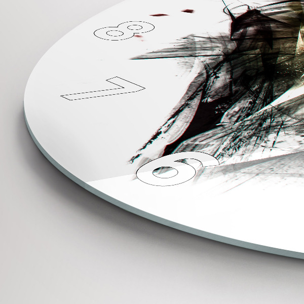 Kerek fali üvegóra Rajzolt portré egy farkasról