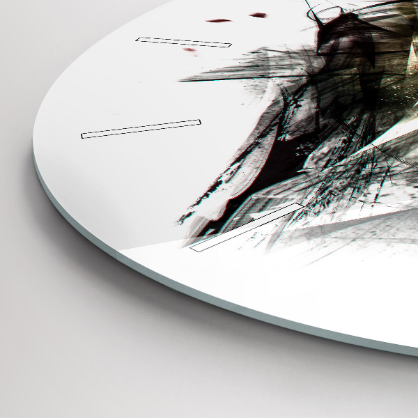 Kerek fali üvegóra Rajzolt portré egy farkasról