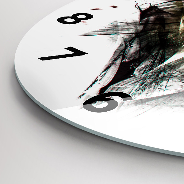 Kerek fali üvegóra Rajzolt portré egy farkasról