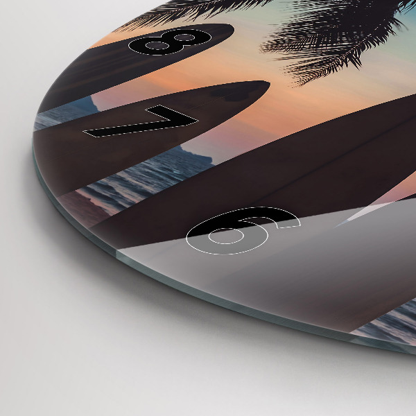 Kerek fali üvegóra Szörfözés a tengerparton