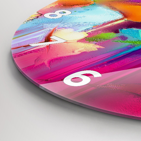 Kerek fali üvegóra Absztrakt virágok