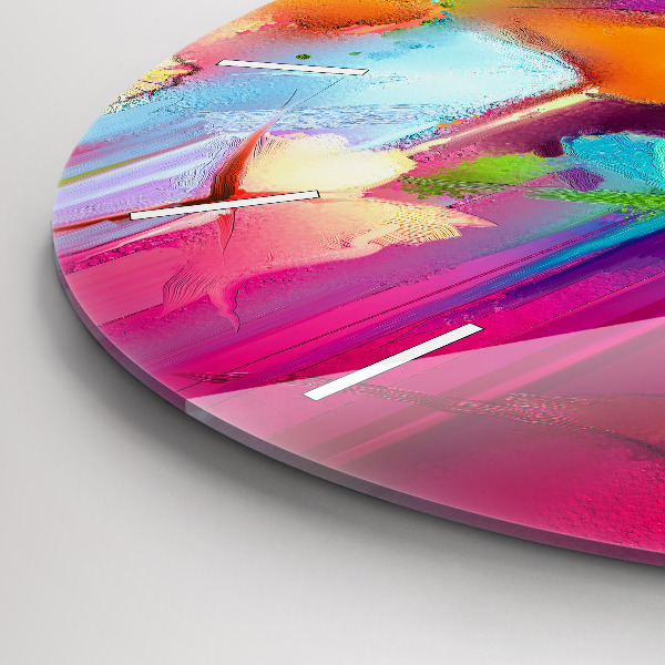 Kerek fali üvegóra Absztrakt virágok