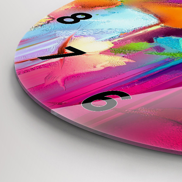 Kerek fali üvegóra Absztrakt virágok