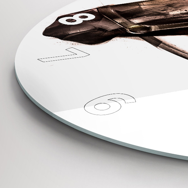 Kerek fali üvegóra Festett lóprofil