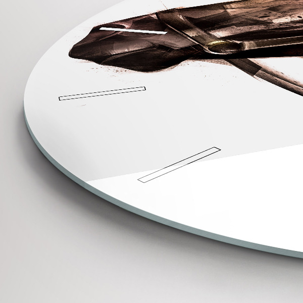 Kerek fali üvegóra Festett lóprofil