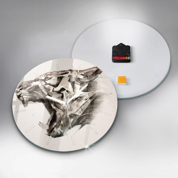 Kerek fali üvegóra egy tigris festett portréja