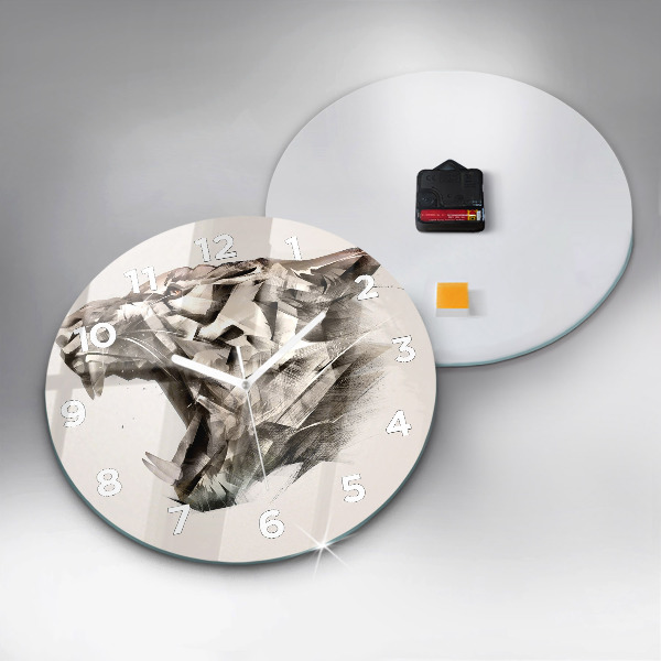 Kerek fali üvegóra egy tigris festett portréja