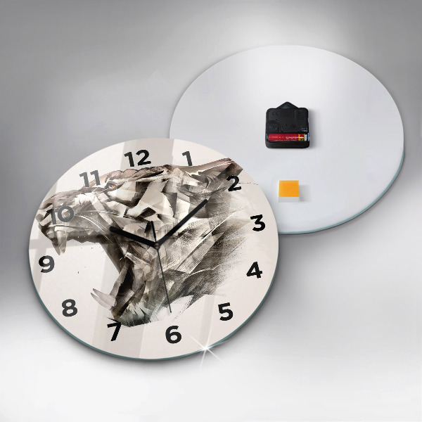 Kerek fali üvegóra egy tigris festett portréja