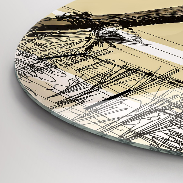 Kerek fali üvegóra Nő rizst szed