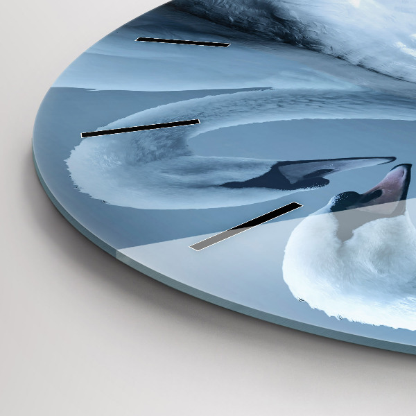 Kerek fali üvegóra Hattyúk a szívben