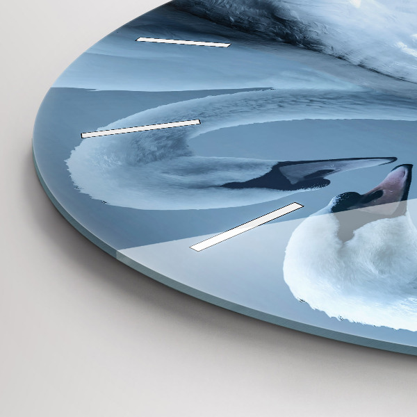 Kerek fali üvegóra Hattyúk a szívben