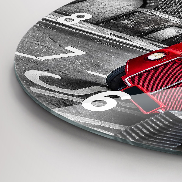 Kerek fali üvegóra Piros emeletes busz