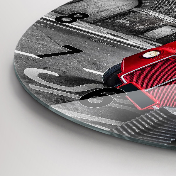 Kerek fali üvegóra Piros emeletes busz