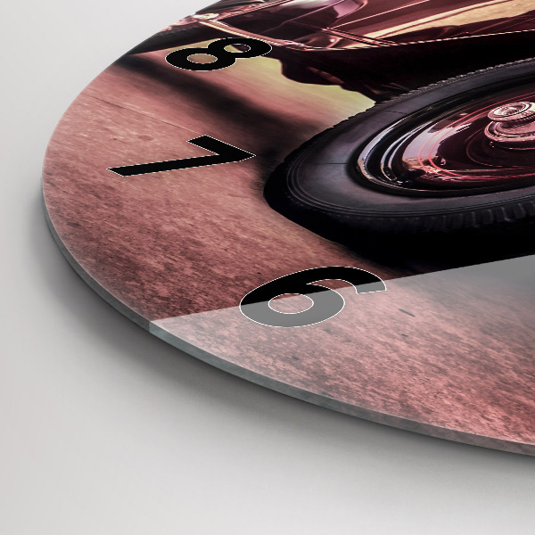 Kerek fali üvegóra Veterán autó