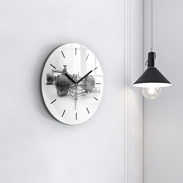 Kerek fali üvegóra F1 autó design