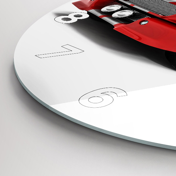 Kerek fali üvegóra Sportautó