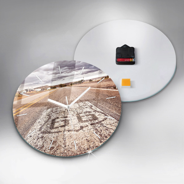 Kerek fali üvegóra Route 66 USA