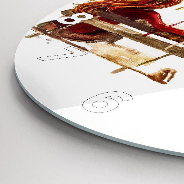 Kerek fali üvegóra Őszi táj