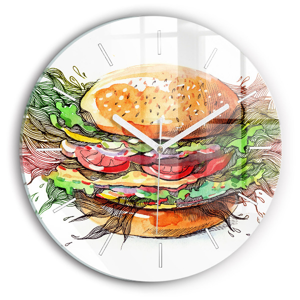Kerek fali üvegóra XXL sajtburger