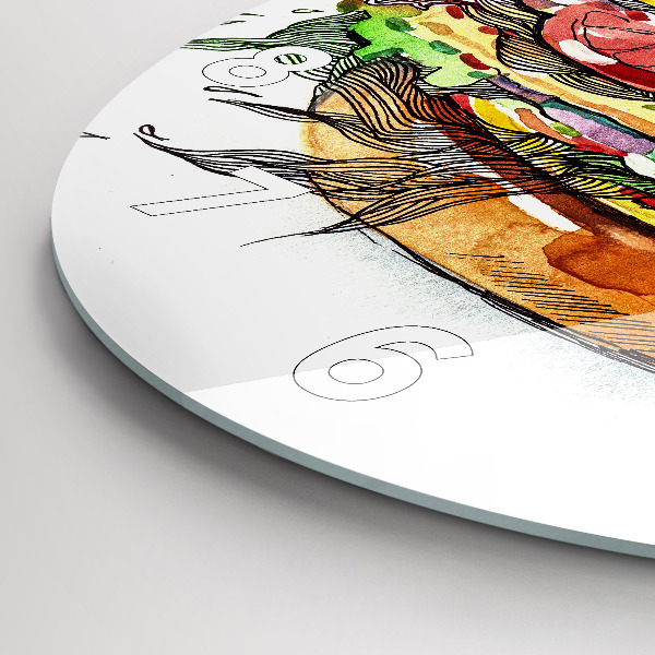 Kerek fali üvegóra XXL sajtburger