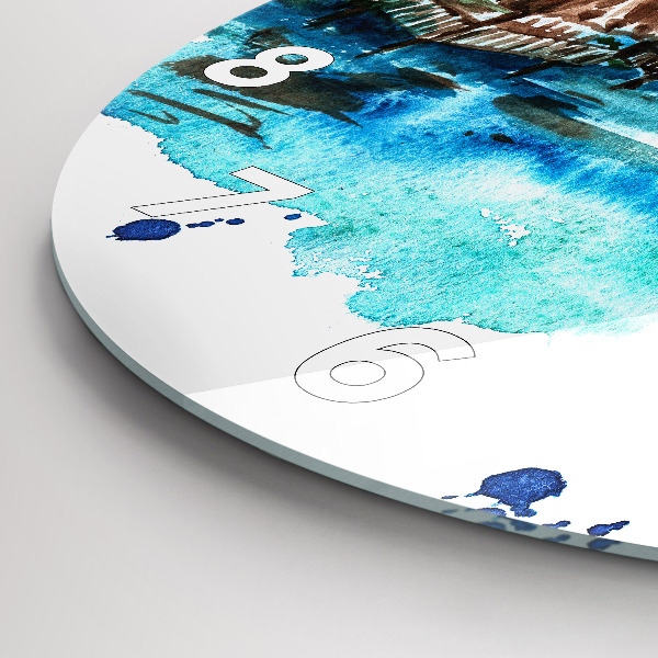 Kerek fali üvegóra Kép egy lakatlan szigetről