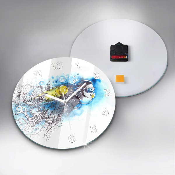 Kerek fali üvegóra Víz alatti halak élete