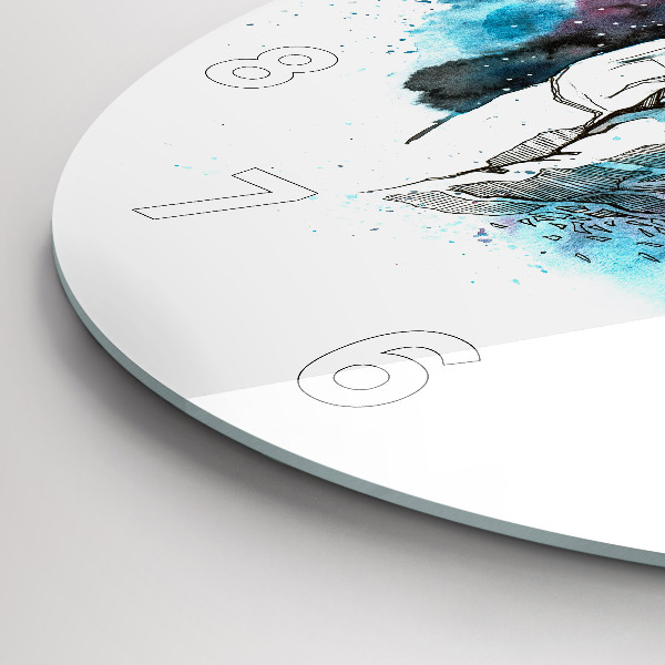 Kerek fali üvegóra Űrhajós absztrakció