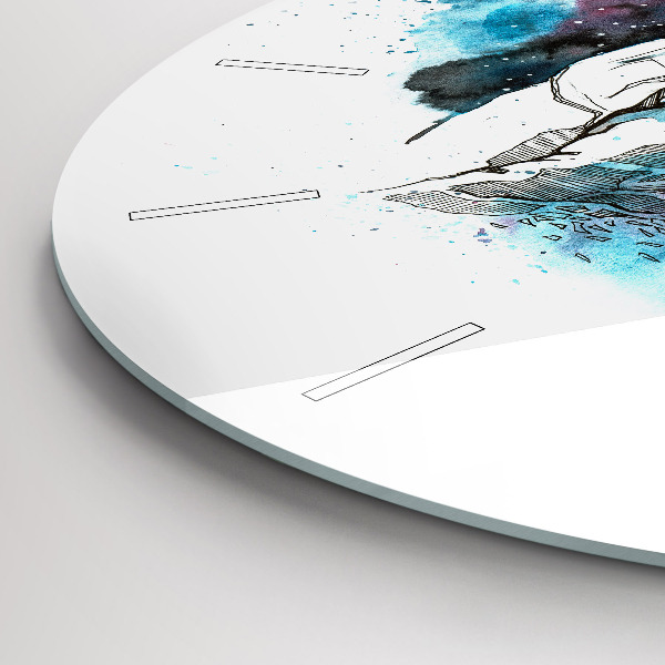 Kerek fali üvegóra Űrhajós absztrakció