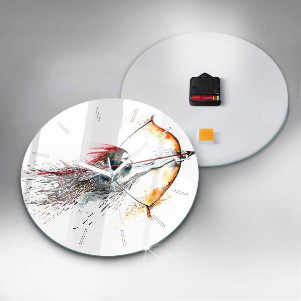 Kerek fali üvegóra Egy harcos a vadászatban