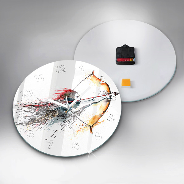 Kerek fali üvegóra Egy harcos a vadászatban