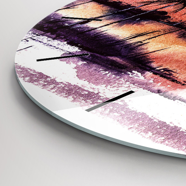 Kerek fali üvegóra Trópusi táj