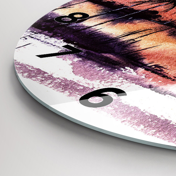 Kerek fali üvegóra Trópusi táj