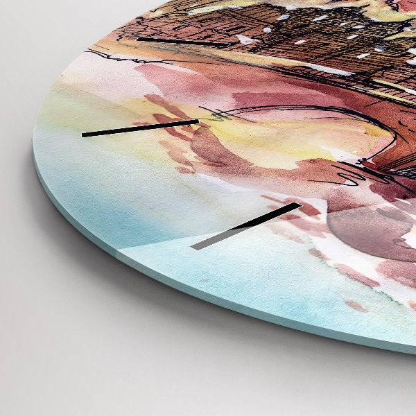 Kerek fali üvegóra Párizs festett tája