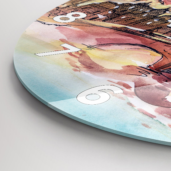 Kerek fali üvegóra Párizs festett tája