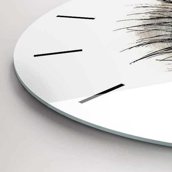 Kerek fali üvegóra Napraforgó virág a szemben