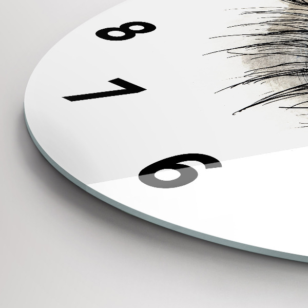 Kerek fali üvegóra Napraforgó virág a szemben