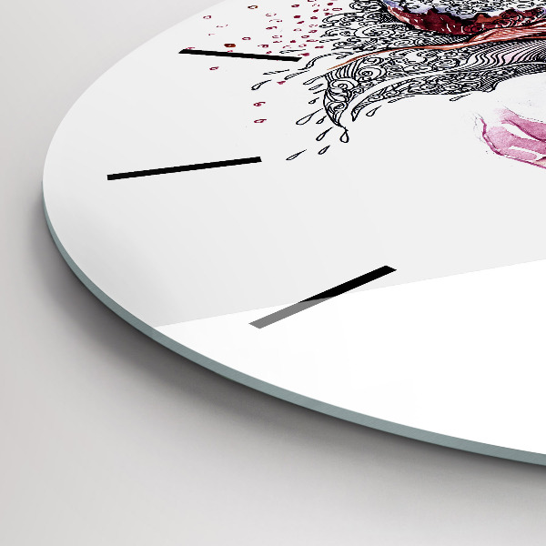 Kerek fali üvegóra Édes nő tortával